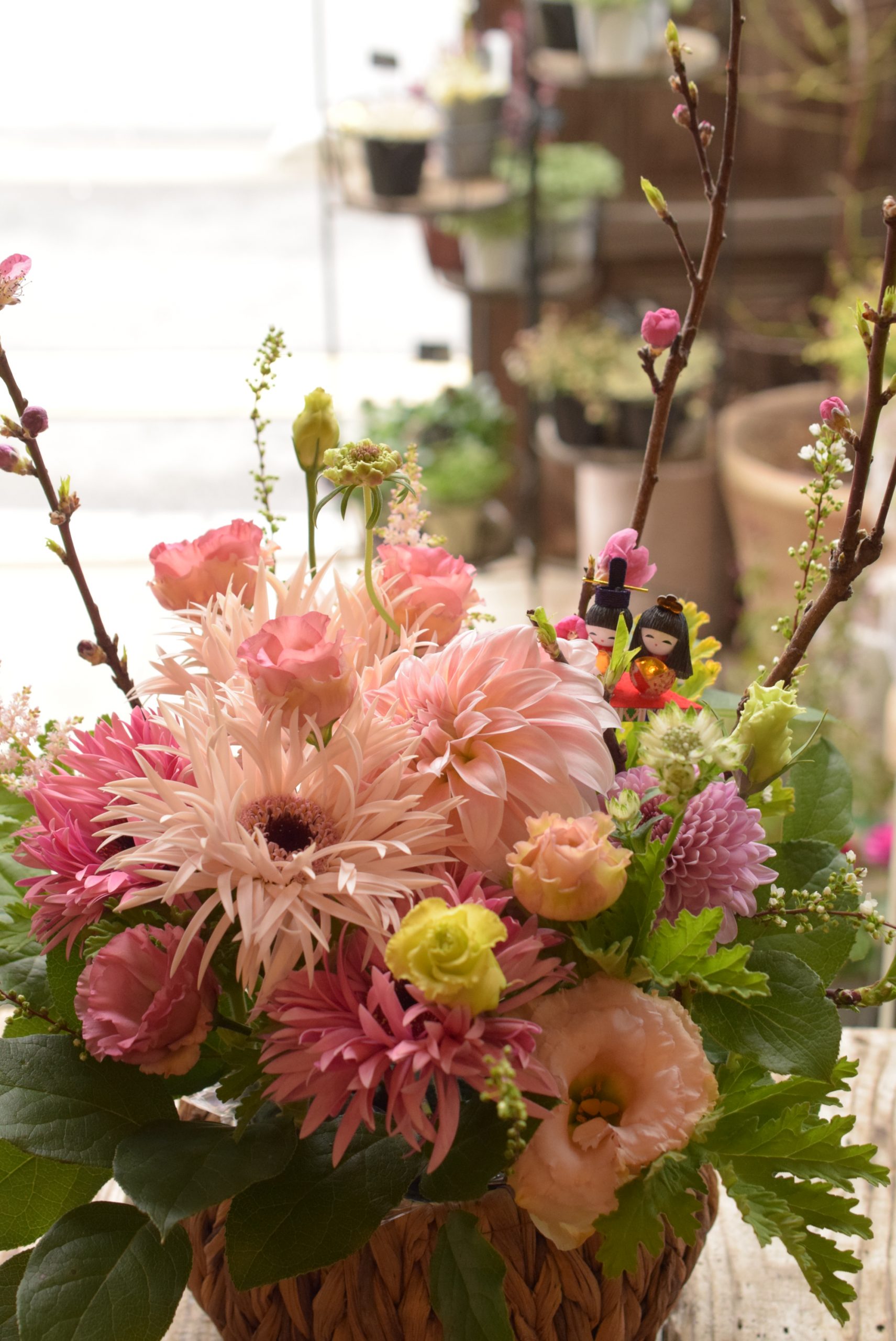 おひなさまアレンジ １ｄａｙレッスン 花屋とカフェのラムズイヤー